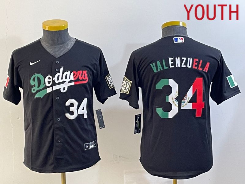Youth Los Angeles Dodgers #34 Valenzuela Black Game 2024 Nike MLB Jersey style 10294->youth mlb jersey->Youth Jersey